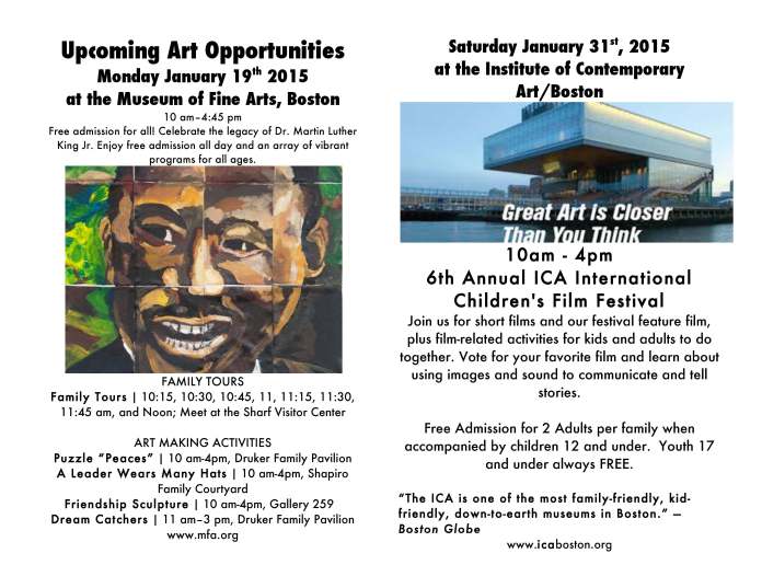 Upcoming Art OpportunitiesMFA-ICA011115